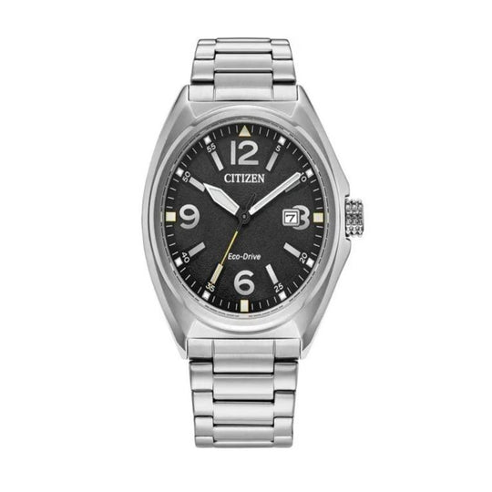 Citizen Gents Stainless Sport Luzury Black Dial Eco Drive Watch AW1571-76E