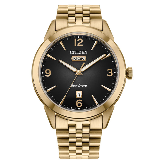 Citizen Gents Gold-Tone Stainless Steel Eco Drive Watch AW0152-58H