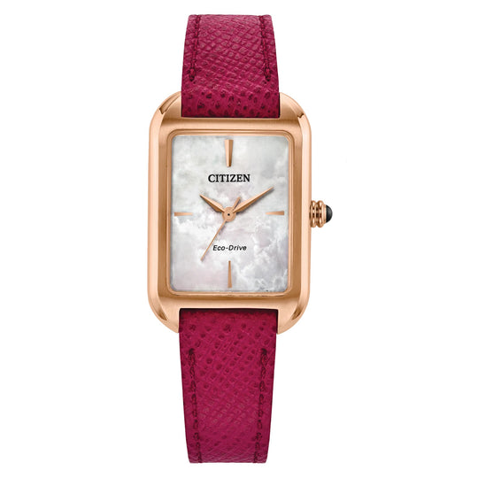 Citizen Ladies Rose Gold-Tone Stainless Steel Dress Classic Eco Drive Watch EM1193-08D