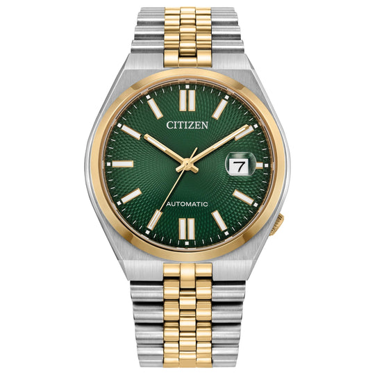 Citizen Gents Two Tone Stainless Tsuyosa 60 Green dial Automatic Watch NK0024-54X