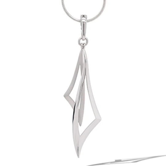 Joryel Vera Sterling Silver Matte & Polished Double Drop Pendant P7334