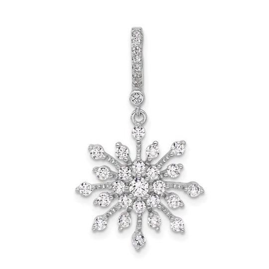 Sterling Silver and CZ Snowflake Pendant QC11307