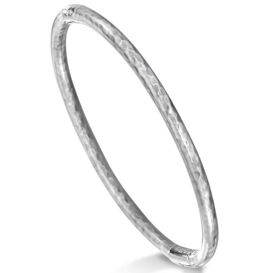 Soho Sterling Silver Hammered Bangle AB121SMSILVER