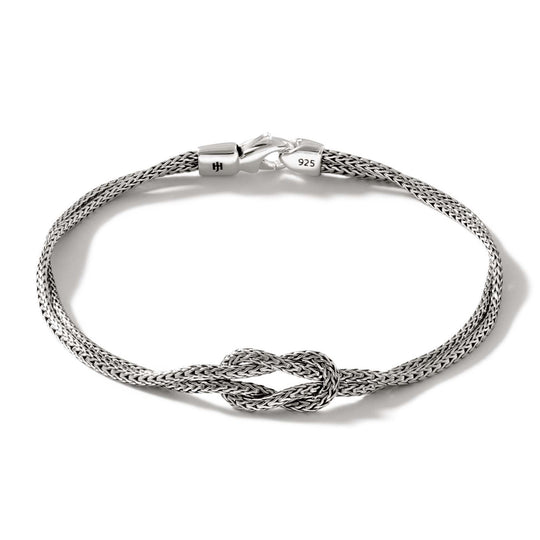 John Hardy Sterling Silver Manah Double Row Love Knot Bracelet BU900776XUM