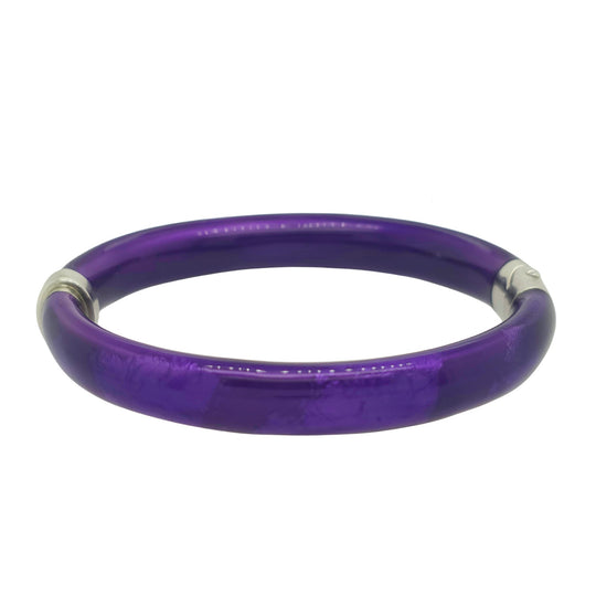 SOHO Sterling Silver Italian Violet Enamel Foliage Bangle AB939MVOV
