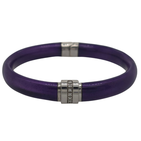 SOHO Sterling Silver Violet Itelian Enamel Diamond Bandle AB939MDLVIOLETA