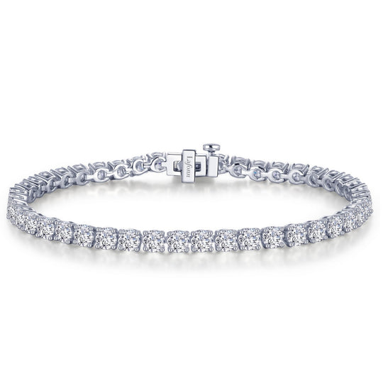 Lafonn Sterling Silver Platinum Plated Classic Simulated Diamond Tennis Bracelet B0176CLP72