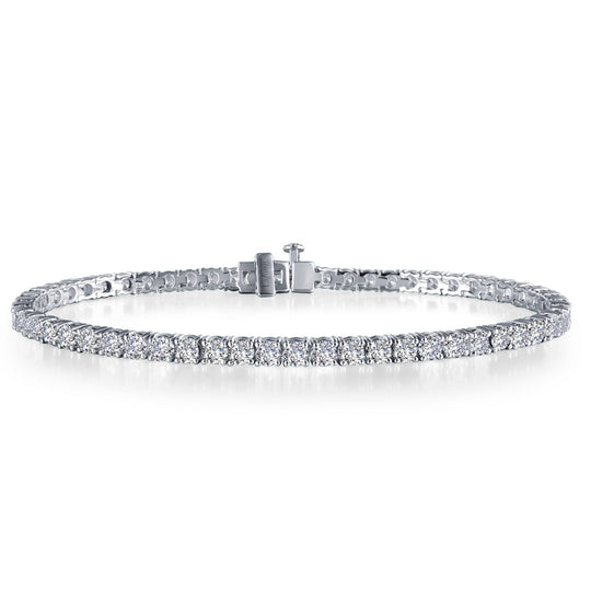 Lafonn Sterling Silver Platinum Plated Classic Simulated Diamond Tennis Bracelet B3003CLP72
