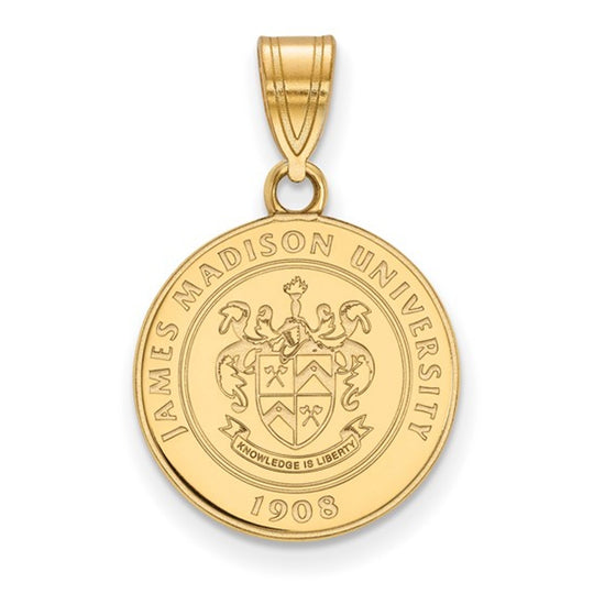 Sterling Silver and Gold Plated JMU Crest Pendant GP014JMU