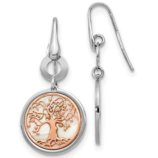 Sterling Silver Tree of Life Dangle Earrings QLE1192