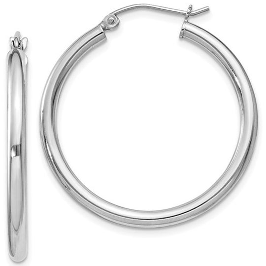 Sterling Silver 31mm Polished Hoop Earrings QE4386