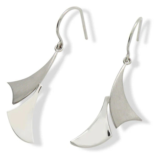 Joryel Vera Sterling Silver Matte & Polished Petals Earrings E9294
