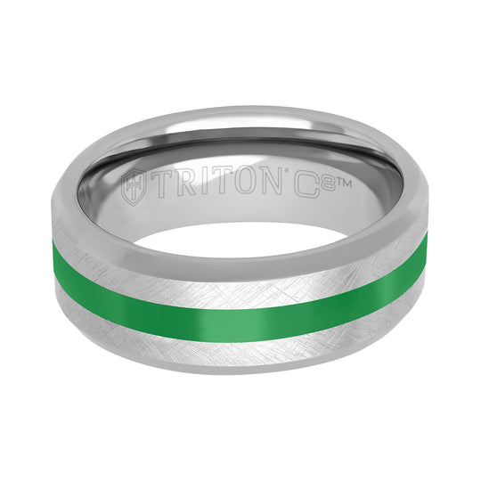 Frederick Goldman Tungsten Carbide Green Row Band 11-6260CCEG8-G.00