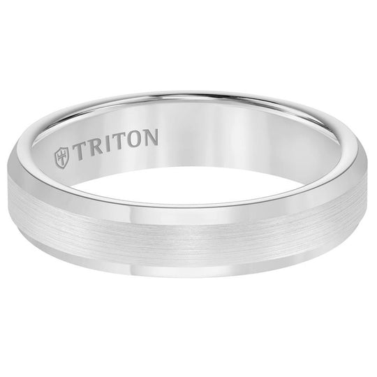 Frederick Goldman White Tungsten Carbide Beveled Edge Band 11-3617HC3-G.00