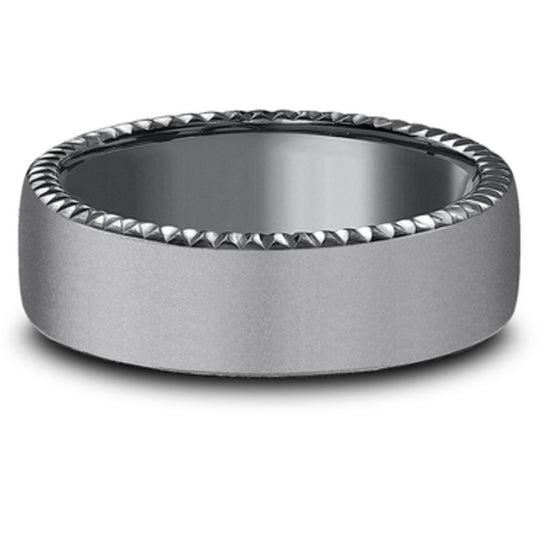 Benchmark Tantalum Riveted Edge Satin Wedding 6.5mm Band CF716525TA10