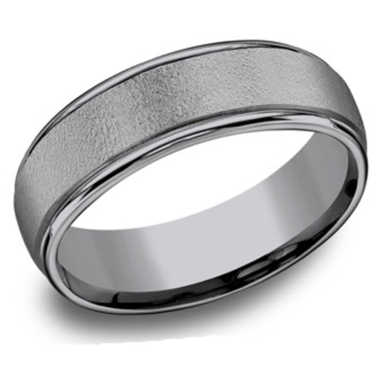 Benchmark Tantalum CF Polished Edge Wire Brush Center Band - RECF7602GTA10
