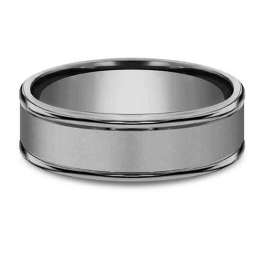 Benchmark Gray Tantalum Satin Center Polished Edge 7mm Band RECF7702SGTA10