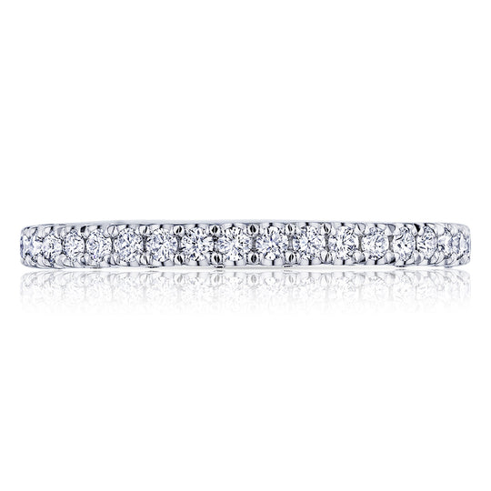 Tacori 18K White Gold Petite Crescent Diamond Band HT 2545 B 3/4 W