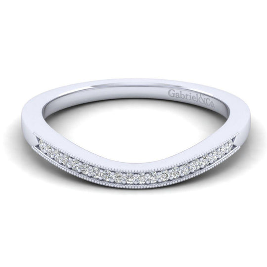 Gabriel & Co 14K White Gold Victorian Curved Diamond Band WB11721R3W44JJ