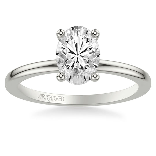 Frederick Goldman 14K White Gold Oval Hidden Halo Diamond Ring Mounting 31-V815EVW-E.00