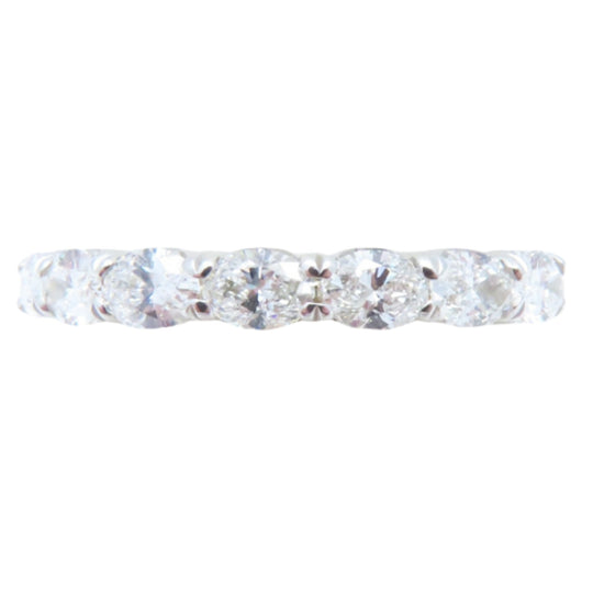 CW Signature 18K White Gold Seven Stone Oval Diamond Band R01839