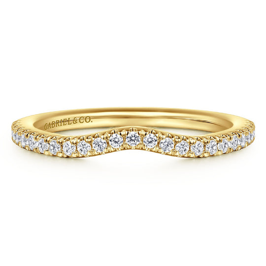 Gabriel & Co 14K Yellow Gold Curved Diamond Band WB16129R8Y44JJ