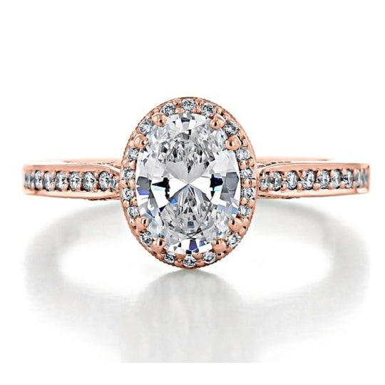 Tacori 18K Rose Gold Dantela Diamond Halo Engagement Ring 2620 OV SM P PK
