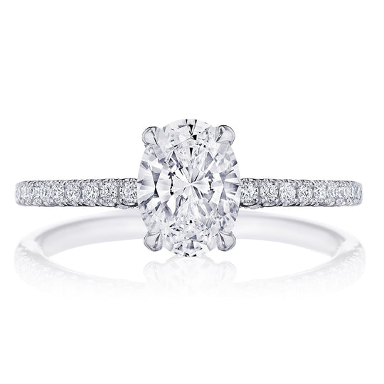 Simply Tacori 18K White Gold Diamond Engagement Ring 2670 1.5 OV 8x6 W