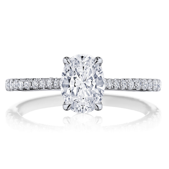 Simply Tacori 18K White Gold Diamond Engagement Ring 2671 OV 8x6 W