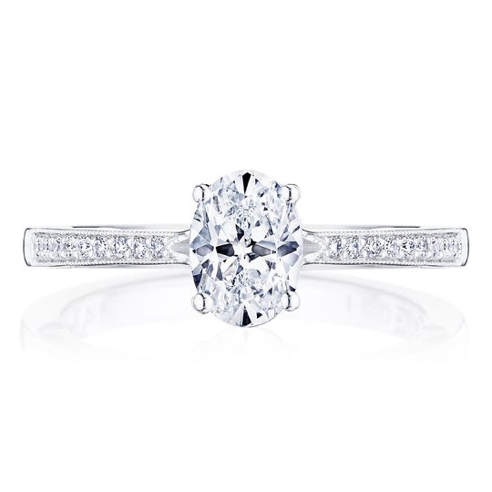 Tacori 14K White Gold Coastal Crescent Engagement Ring P102 OV 8x6 FW