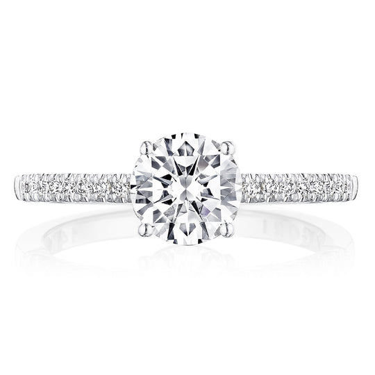 Tacori 18K White Gold Coastal Crescent Engagement Ring P104 RD 6 W