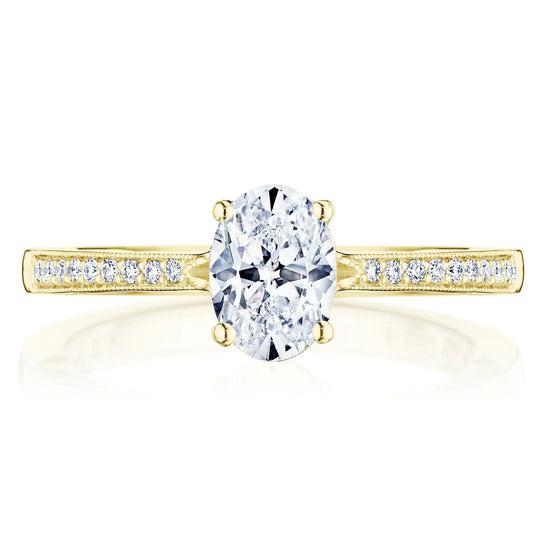 Tacori 14K Yellow Gold Coastal Crescent Engagement Ring P102 OV 7x5 FY