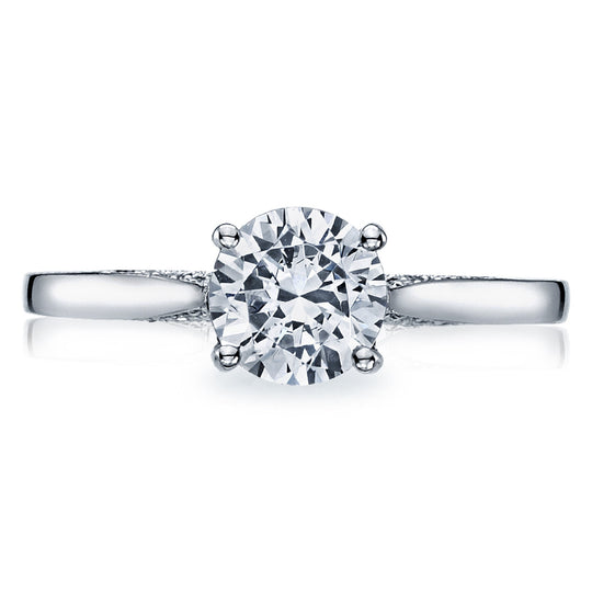 Tacori 18K White Gold Dantela Solitaire Engagement Ring 2638 RD 6 W