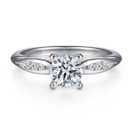 Gabriel & Co 14K White Gold Contemporary Solitaire Engagement Ring ER11749R3W44JJ