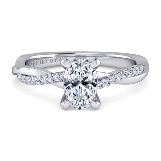 Gabriel & Co 14K White Gold Twist Diamond Ring Mounting ER14922O4W44JJ