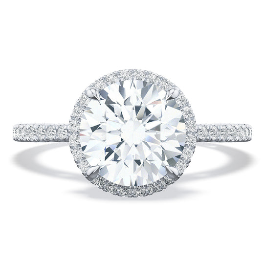 Simply Tacori 18K White Gold Diamond Halo Engagement Ring 2684 1.5 RD 6 W