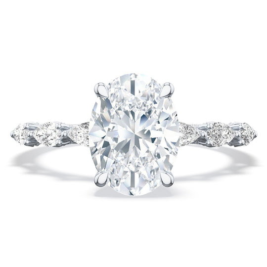 Tacori 18K White Gold Diamond Engagement Ring 2687 OV 7x5 W