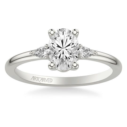 Frederick Goldman 14K White Gold 3 Stone Diamond Ring Mounting 31-V1038EVW-E.00
