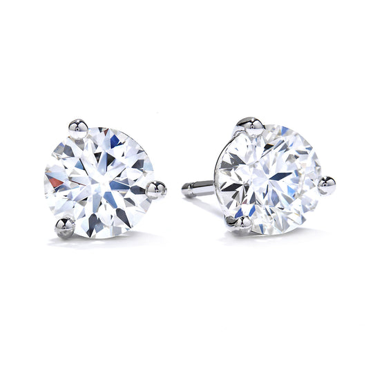 Hearts On Fire 18K White Gold Three-Prong 1/4ctw Diamond Studs 3SIE00258W