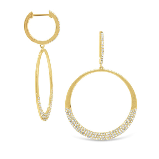 KC Designs 14K Yellow Gold Double Circle Diamond Earrings E1496