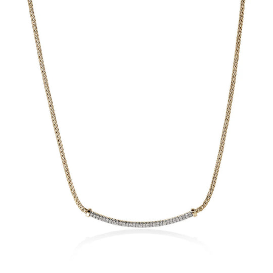John Hardy 14K Yellow Gold Diamond Pave Necklace NGGX986972DIX16-18