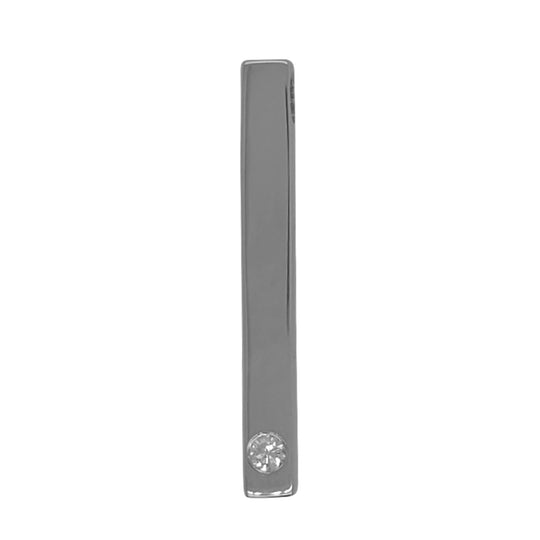 14K White Gold Diamond Accented Bar Pendant 14W1BAR