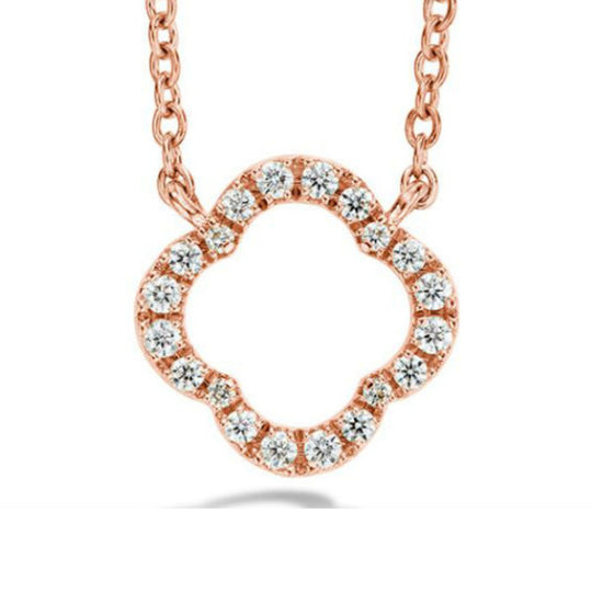 Hearts on Fire 18K Rose Gold Signature Petal Pendant Necklace HFPSIGP00108R-C