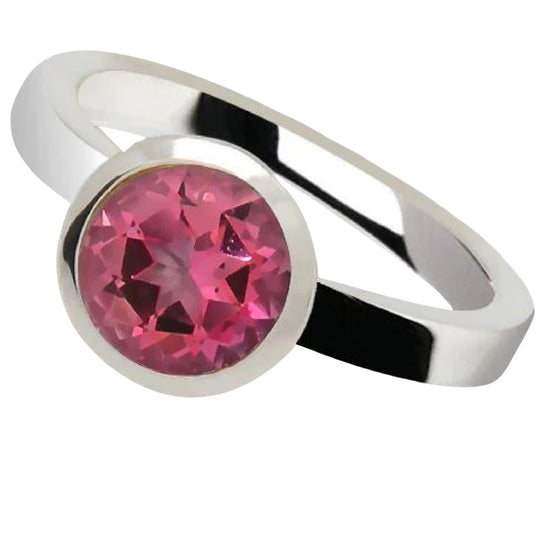 Joryel Vera Sterling Silver Pink Topaz Bezel Ring R3328PT