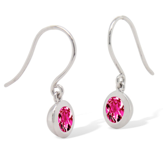 Joryel Vera Sterling Silver, Pink Topaz Dangle Earrings E4113PT