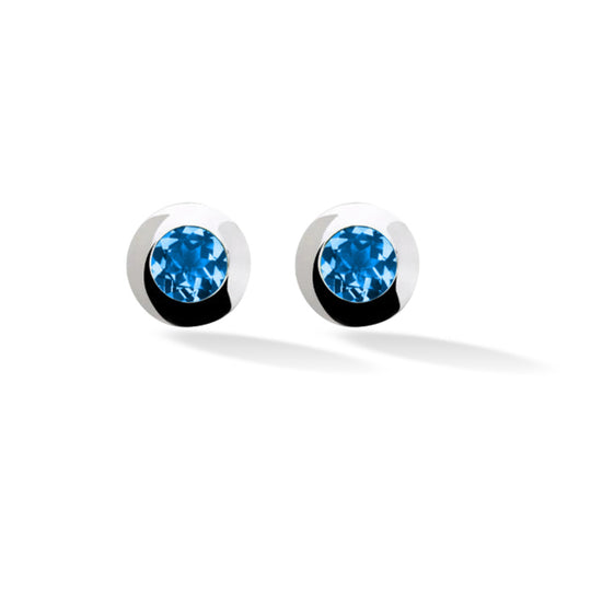 Joryel Vera Sterling Silver Blue Topaz Gemstone Earrings E4110BT
