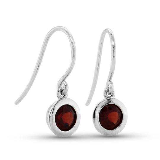 Joryel Vera Sterling Silver Garnet Dangle Earrings E4113GA