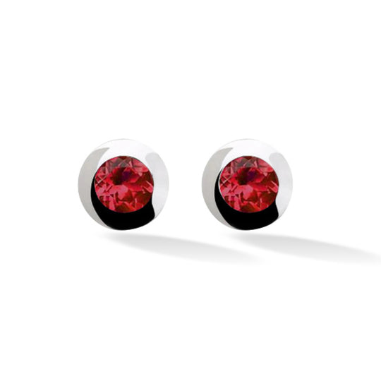 Joryel Vera Sterling Silver Garnet Stud Earrings E4110GA