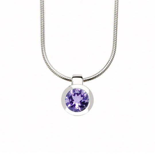 Joryel Vera Sterling Silver Amethyst Bezel Pendant P3992AM