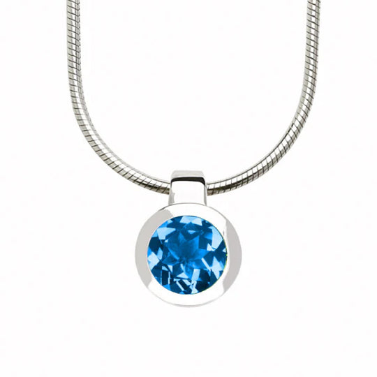 Joryel Vera Blue Topaz Bezel Pendant P3992BT